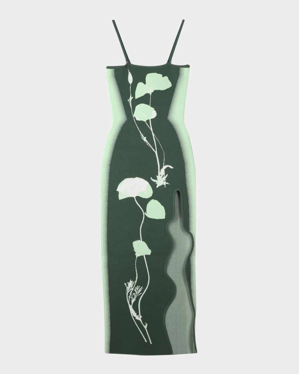 Iris Flower-Print Maxi Tank Dress